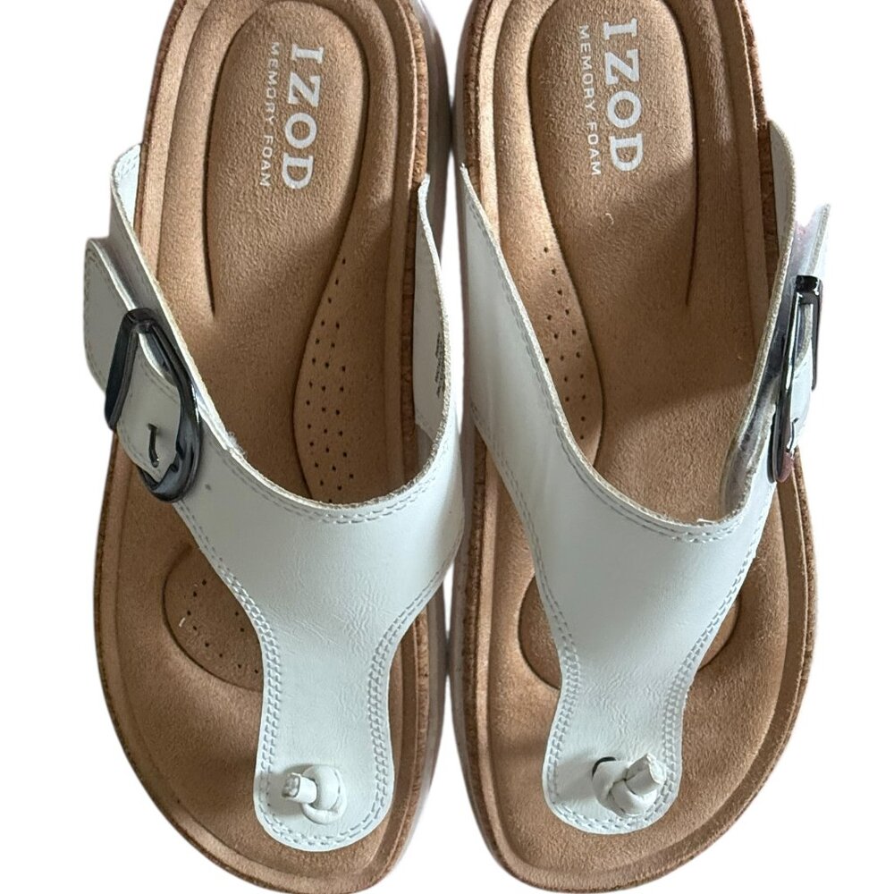 NWOB Izod WMNS Charcy Strap Sandal Sz. 9 Cloud White-Memory Foam